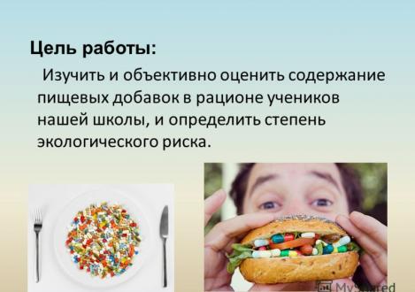 Research project on the topic: “Food additives